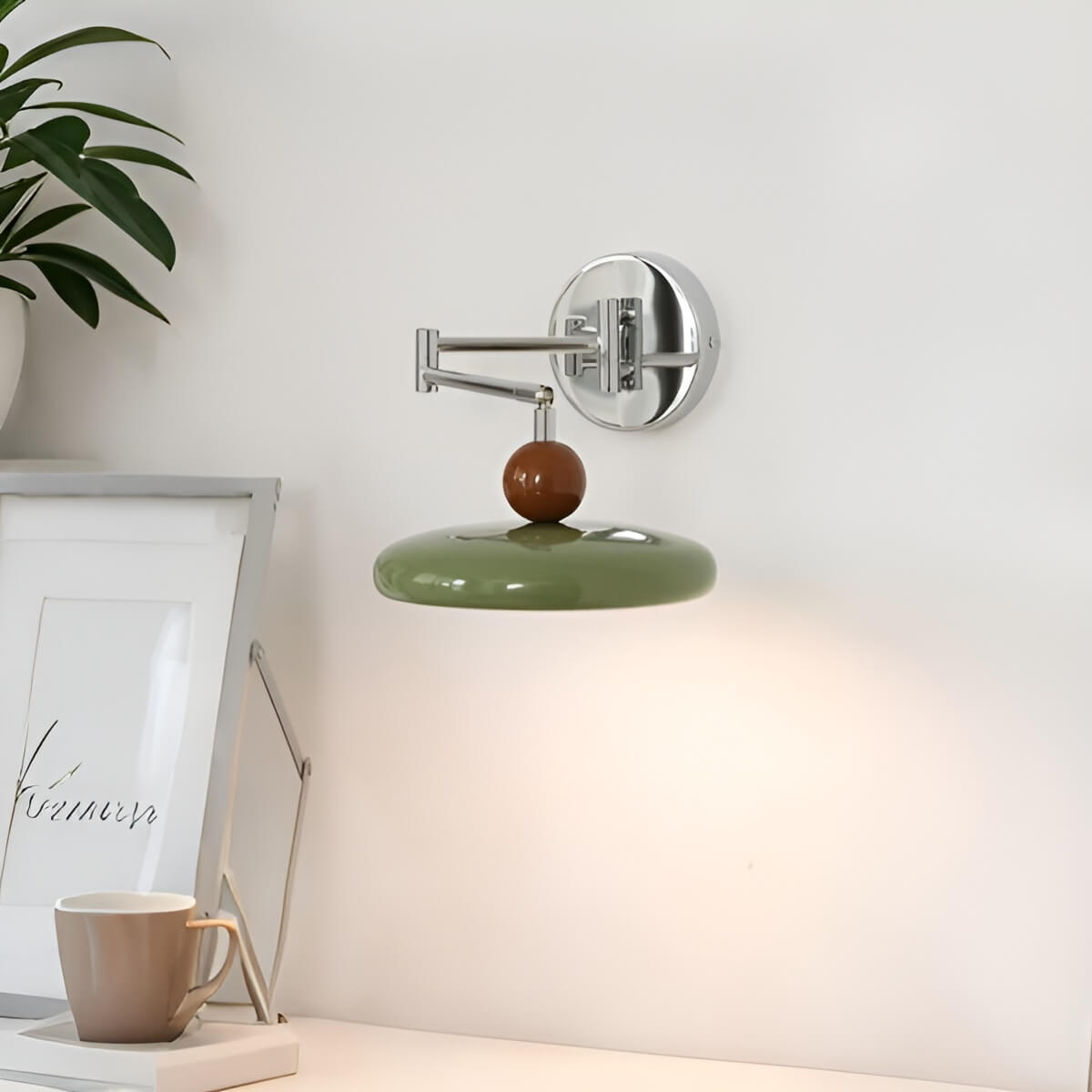 Nordic Disc Shade Swing Arm Wall Mounted Reading Light