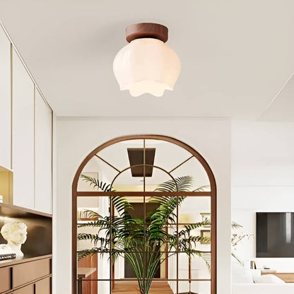 Nordic Glass Tulip Flower Ceiling Lamp