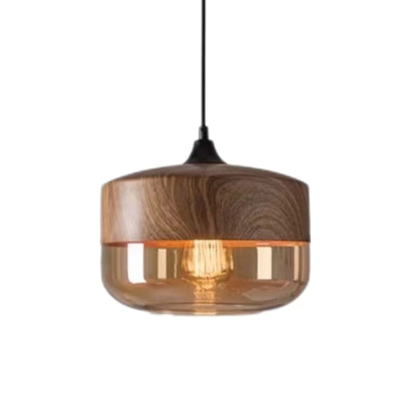 Nordic Industrial Amber Glass Pendant Lamp