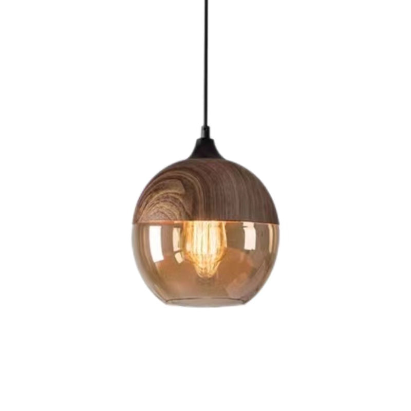 Nordic Industrial Amber Glass Pendant Lamp