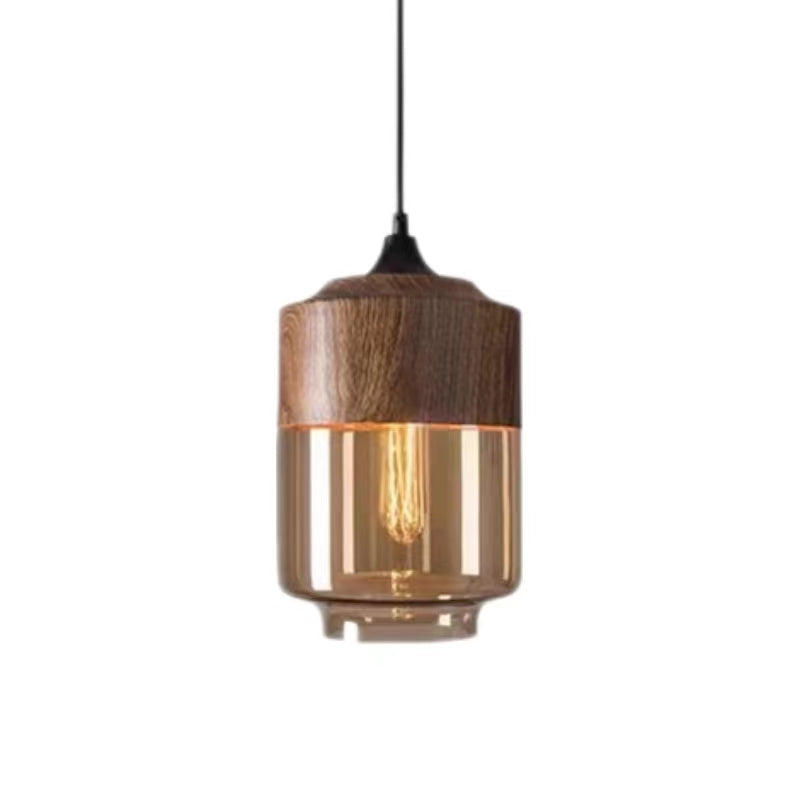 Nordic Industrial Amber Glass Pendant Lamp