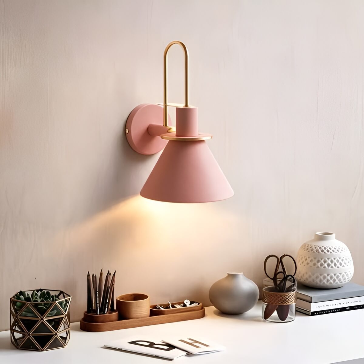 Nordic Macaron Cone Metal Wall Light