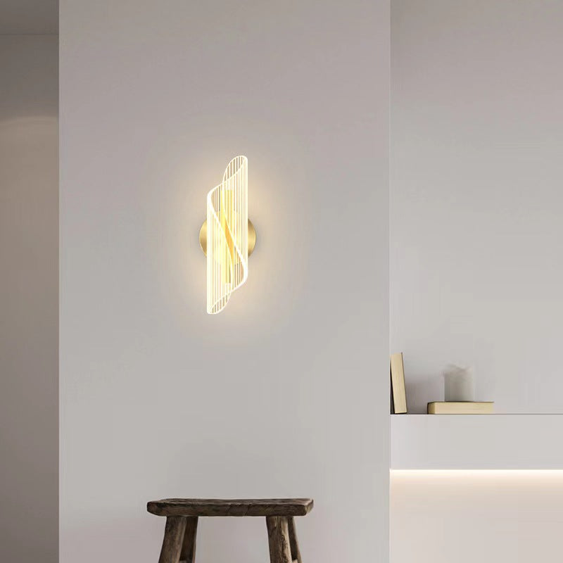 Nordic Modern Luxury Stripes Acrylic Mirror Wall Lamp