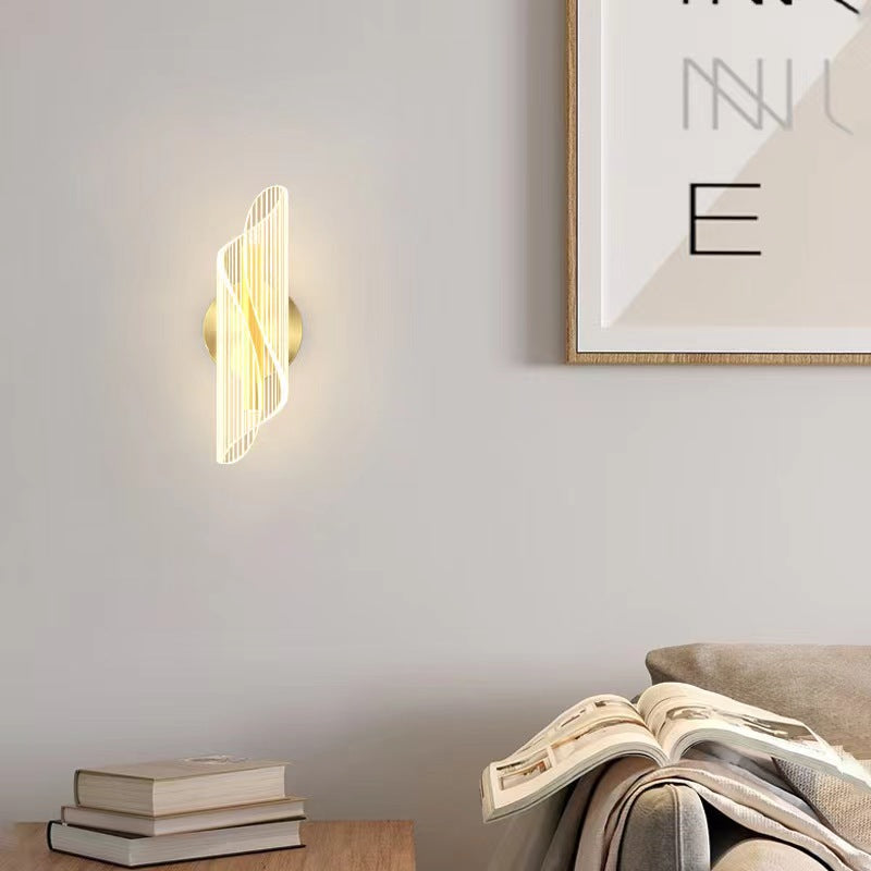 Nordic Modern Luxury Stripes Acrylic Mirror Wall Lamp