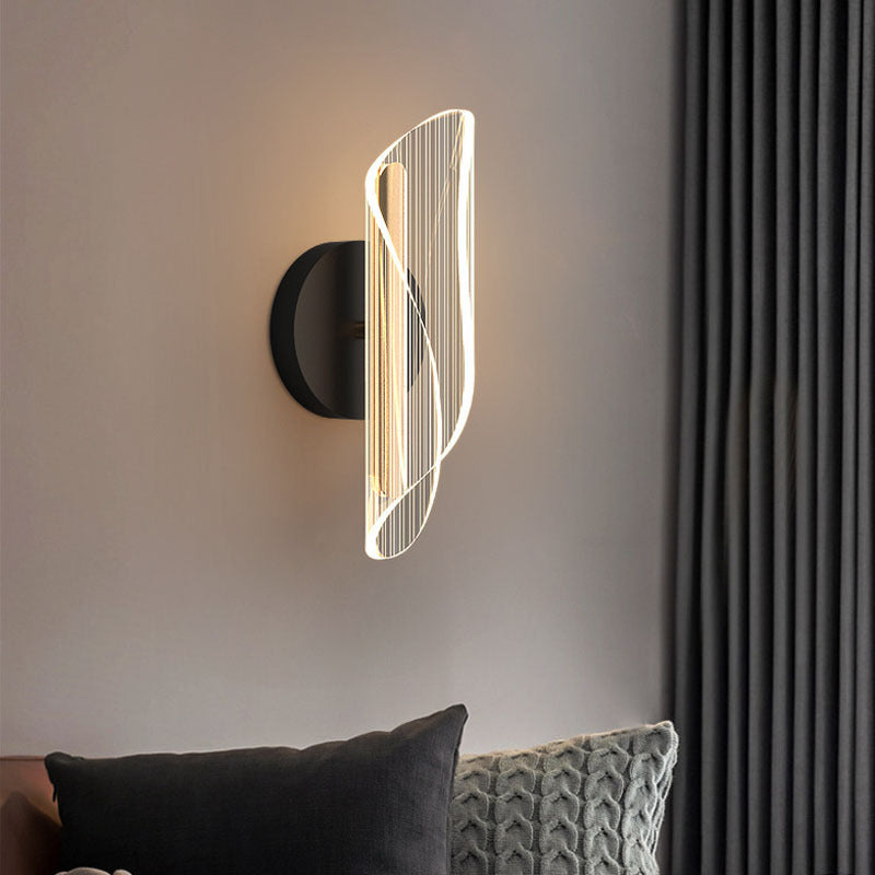 Nordic Modern Luxury Stripes Acrylic Mirror Wall Light