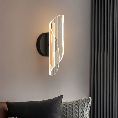 Nordic Modern Luxury Stripes Acrylic Mirror Wall Light