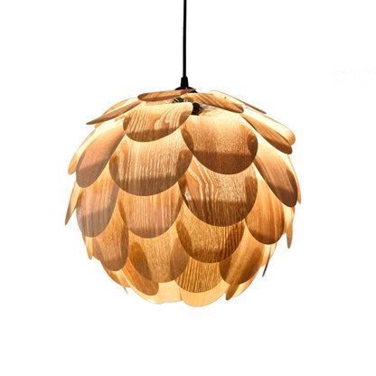 Pastoral Pinecone Wooden Creative Pendant Light