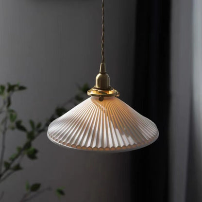 Vintage White Ceramic Pendant Lamp