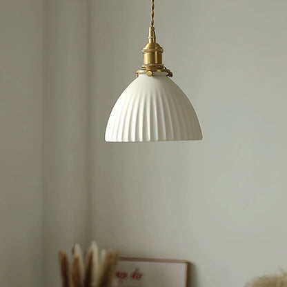 Vintage White Ceramic Pendant Light