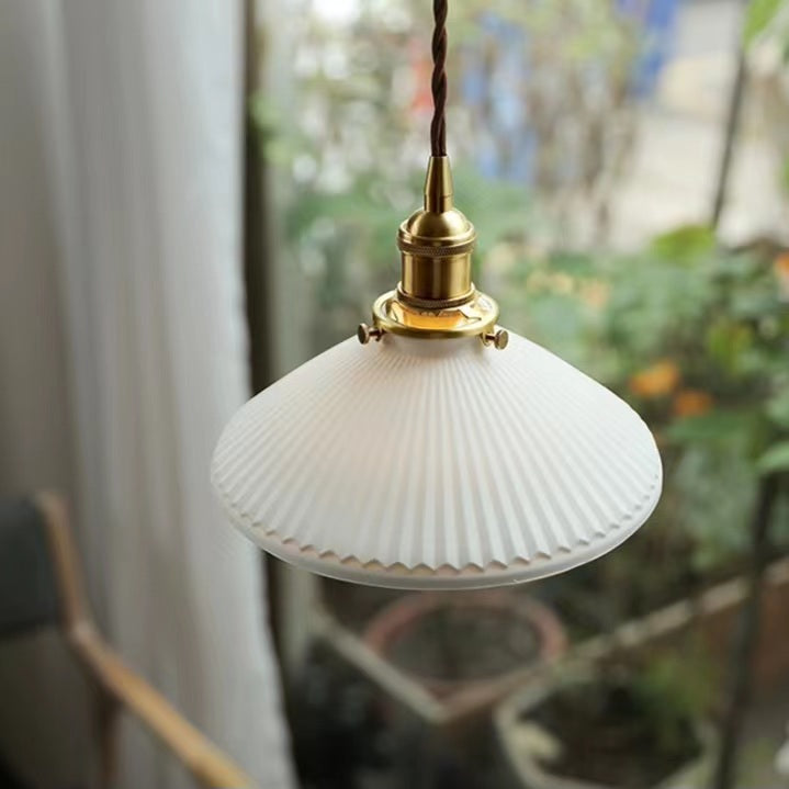 Vintage White Ceramic Pendant Lamp