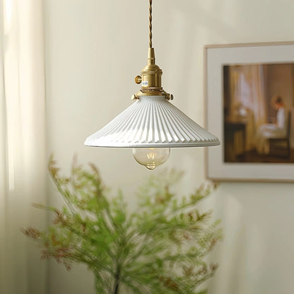 Vintage White Ceramic Pendant Light