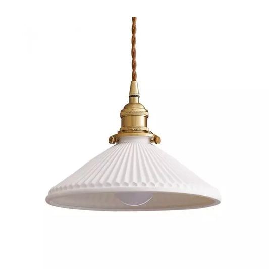 Vintage White Ceramic Pendant Light