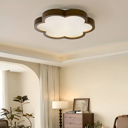 Plum Blossom Rattan Wooden LED Ceiling Light