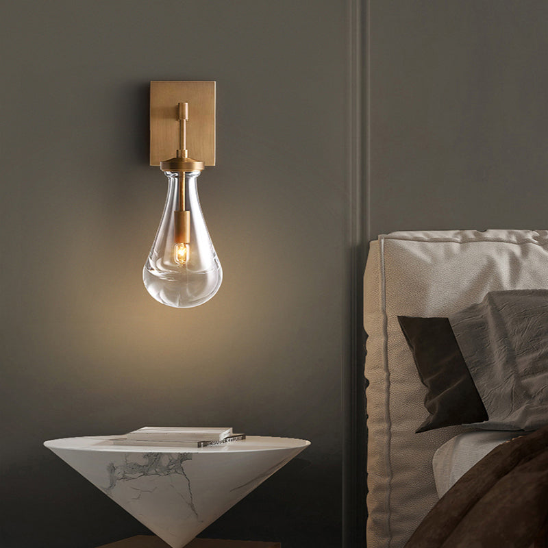 Raindrop Crystal Vintage Brass Wall Sconce