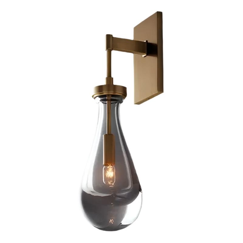 Raindrop Crystal Vintage Brass Wall Sconce