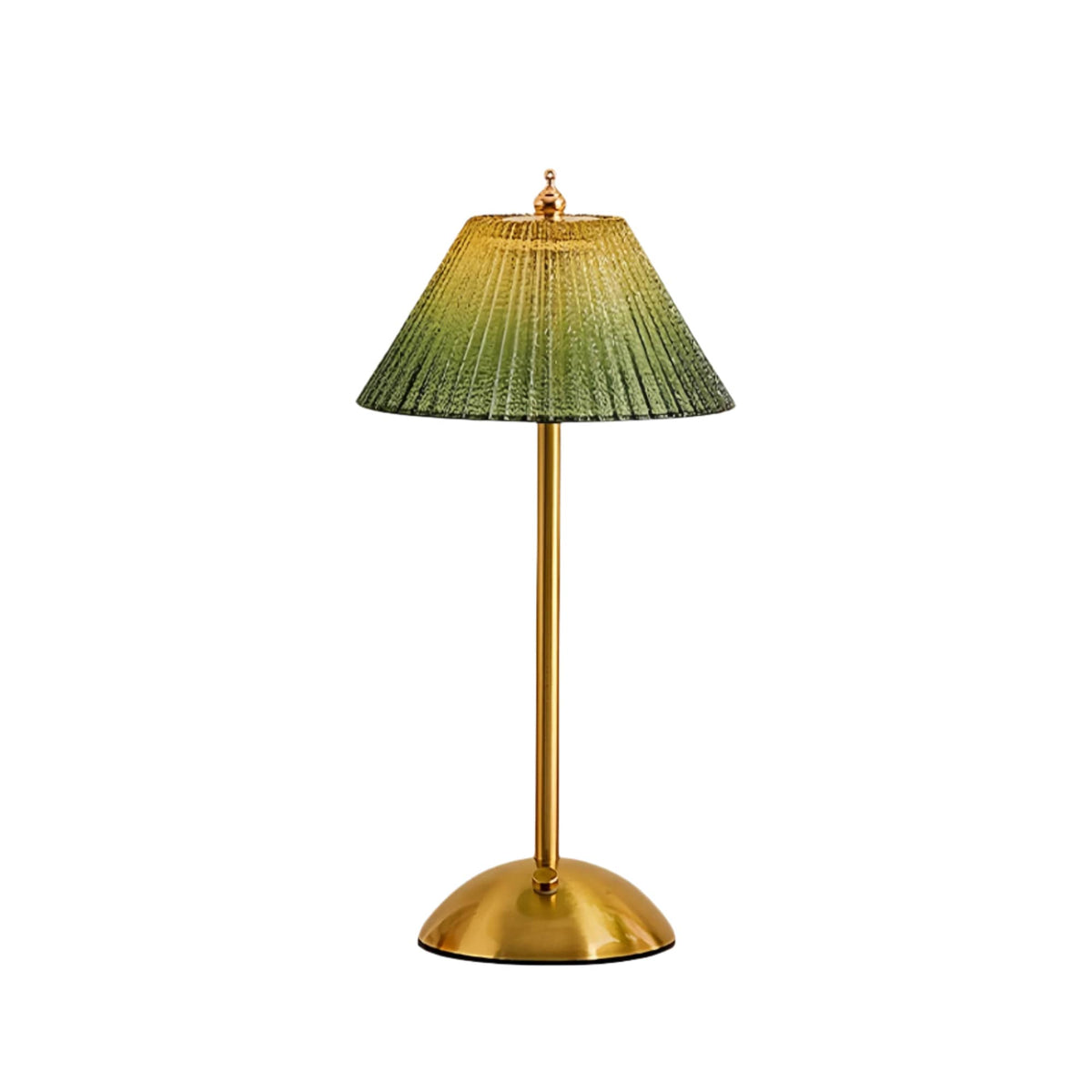 Aufladbare Grüne Tischlampe aus Glas