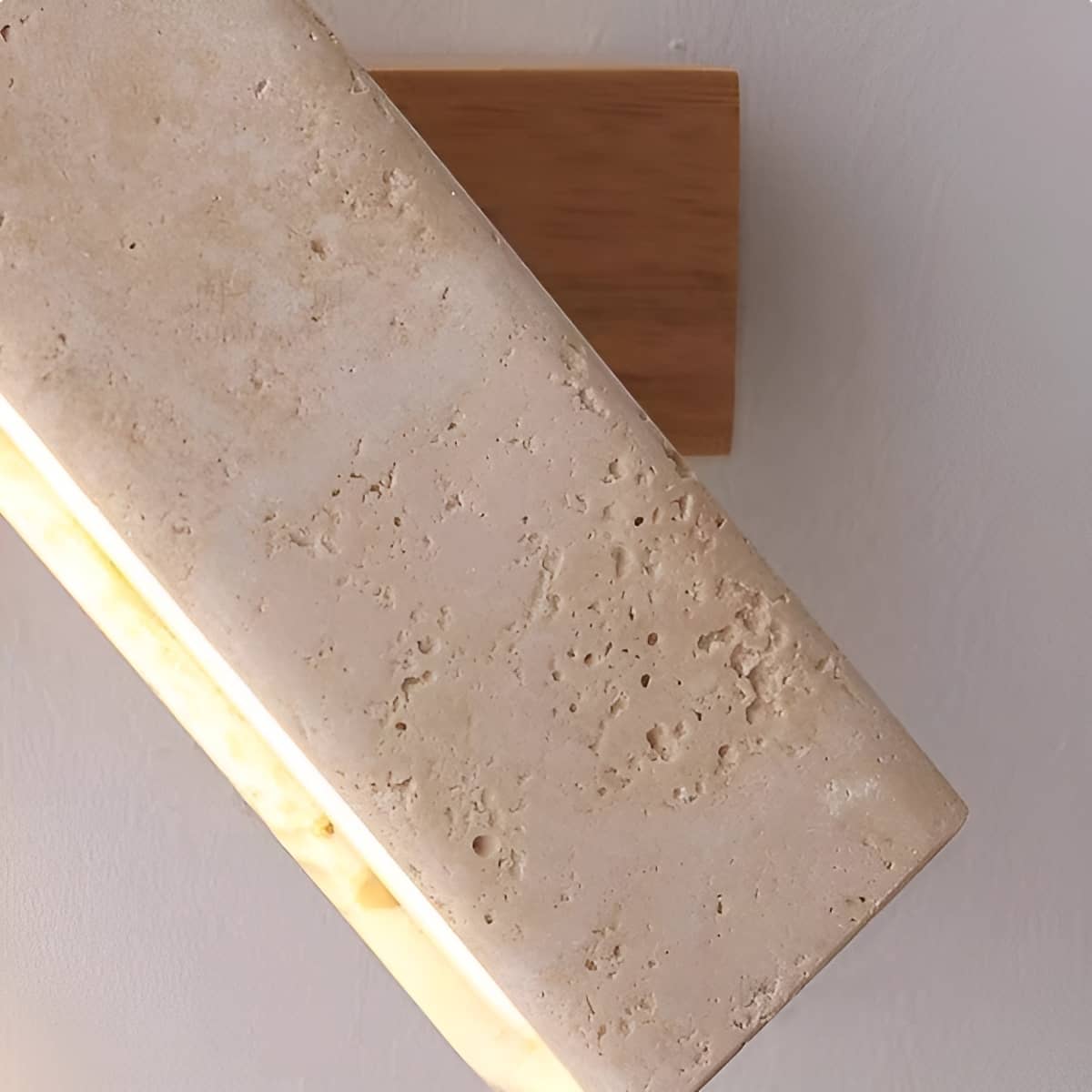 Rectangular Travertine Rustic Wall Light for Bedroom