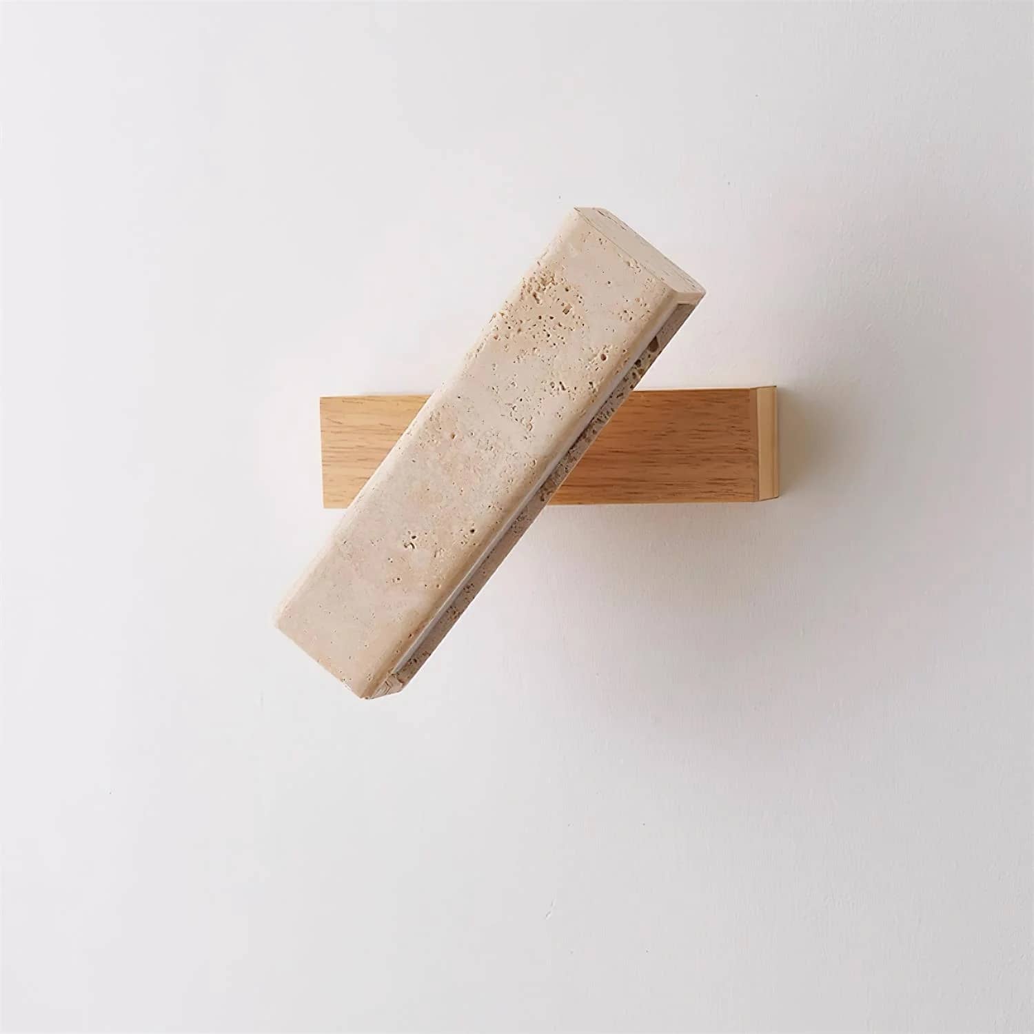 Rectangular Travertine Rustic Wall Light for Bedroom