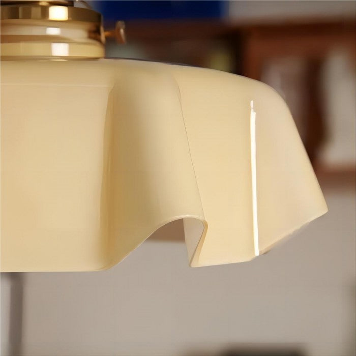 Retro Cream Flower Glass Pendant Lamp