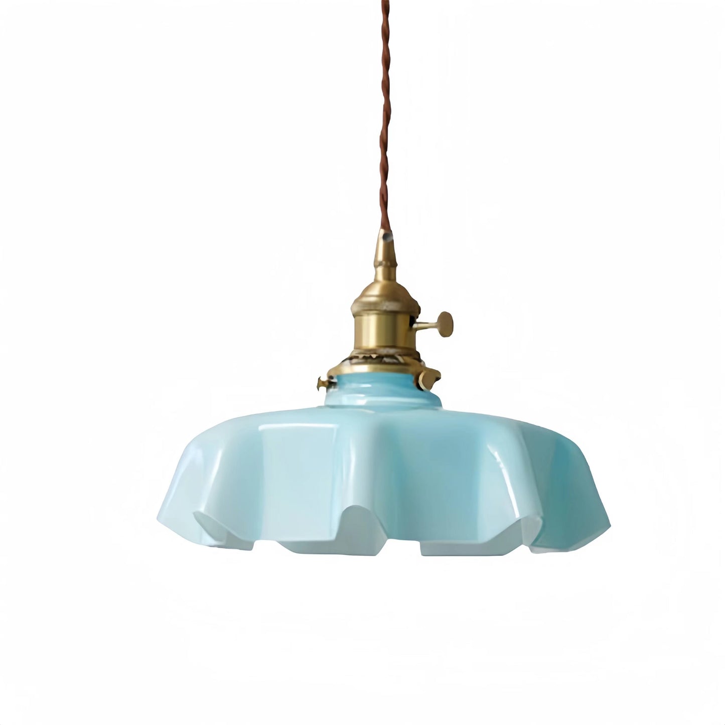 Retro Cream Flower Glass Pendant Light