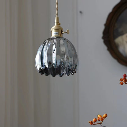 Vintage Flower Glass Pendant Lamp