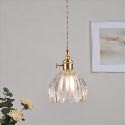 Vintage Flower Glass Pendant Lamp