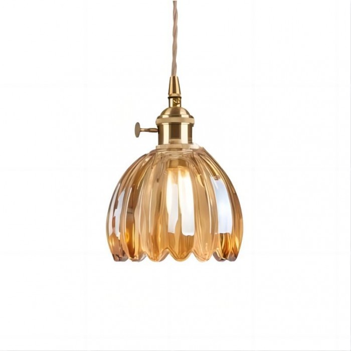 Vintage Flower Glass Pendant Lamp