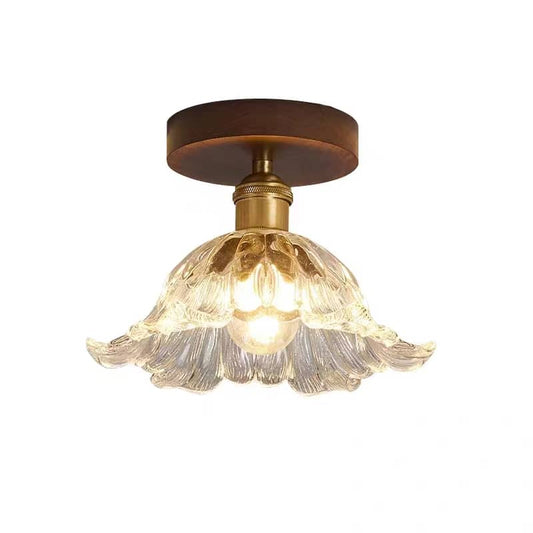 Retro Lotus Art Deco Glass Ceiling Light