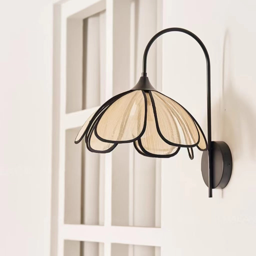 Retro Weaving Rattan Petal Wall Sconce