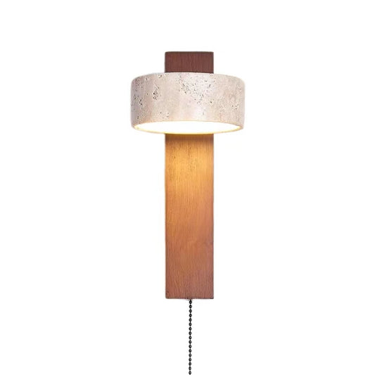 Retro Rotatable Natural Wooden Wall Lamp