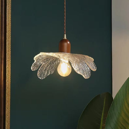 Retro Style Petal Clear Glass Pendant Light