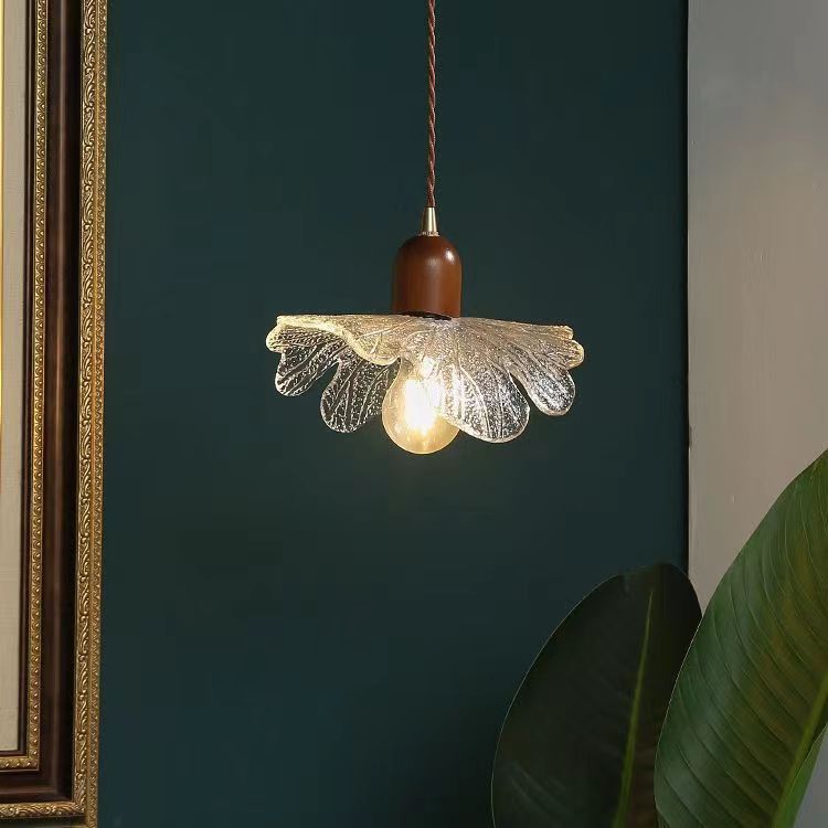 Retro Style Petal Clear Glass Pendant Light