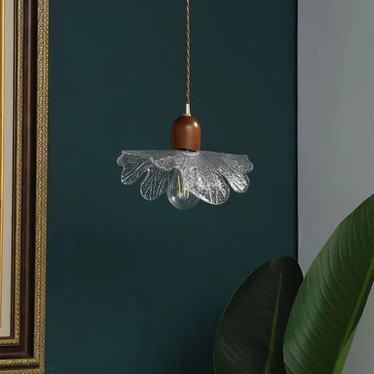 Retro Style Petal Clear Glass Pendant Light