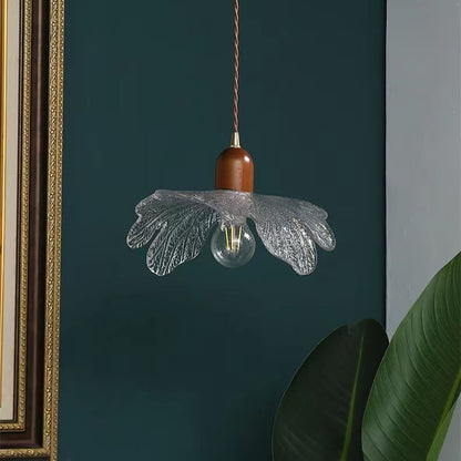 Retro Style Petal Clear Glass Pendant Light