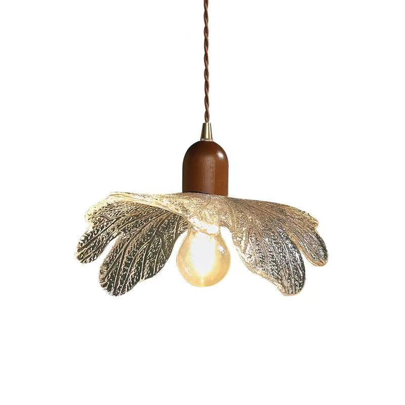 Retro Style Petal Clear Glass Pendant Light