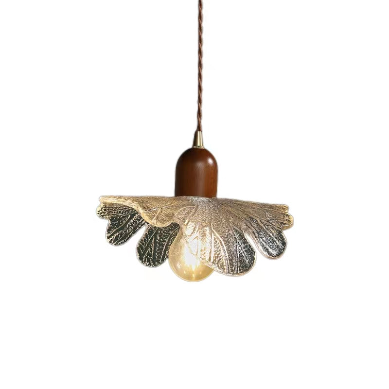 Retro Style Petal Clear Glass Pendant Light