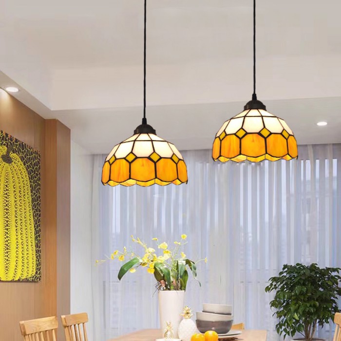 Retro Tiffany Style Glass Pendant Lamp