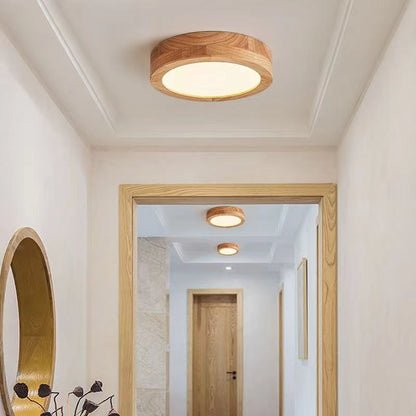 Retro Wooden Flush Mount Ceiling Lamp