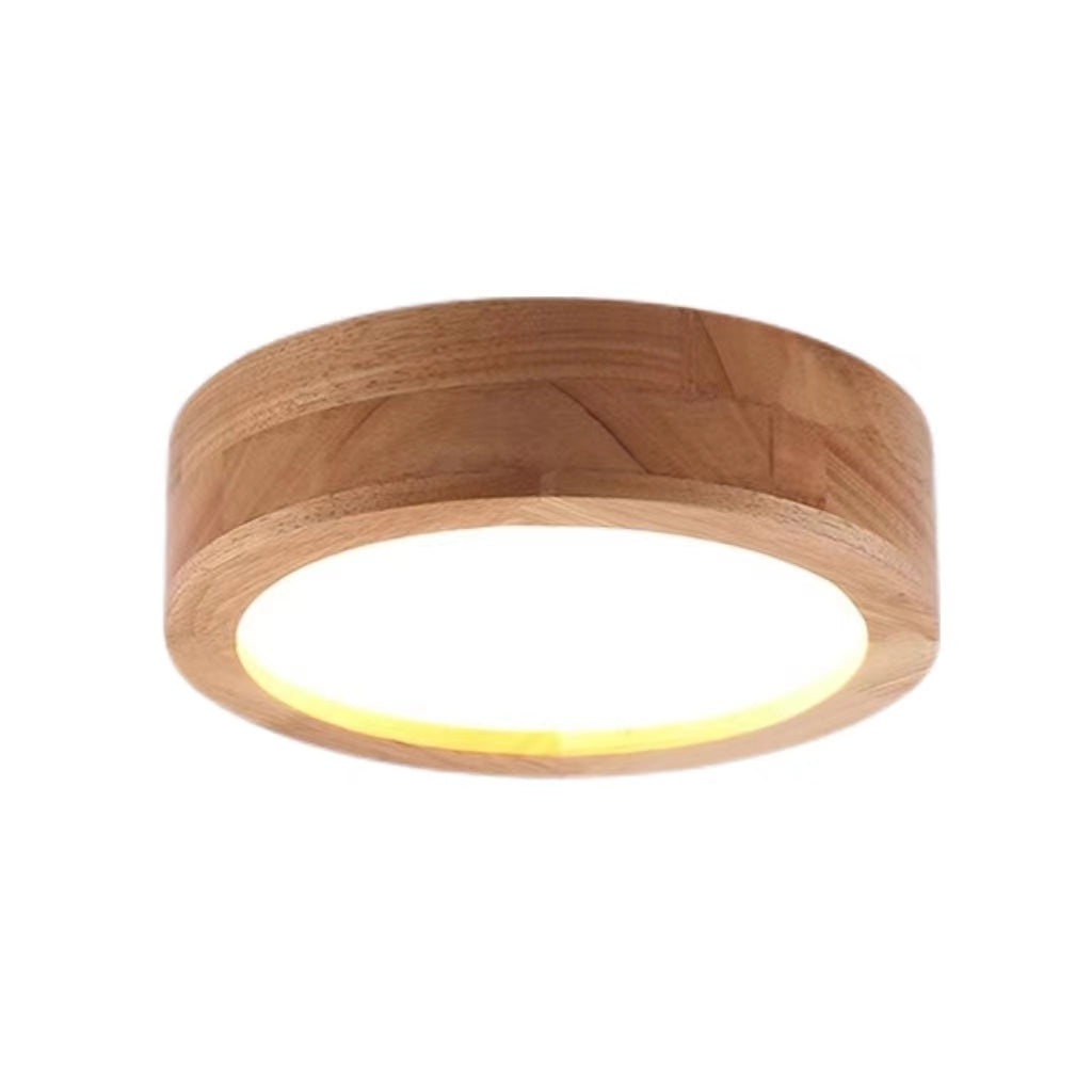 Retro Wooden Flush Mount Ceiling Lamp