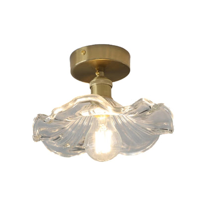 Retro Lotus Flower Glass Ceiling Lamp