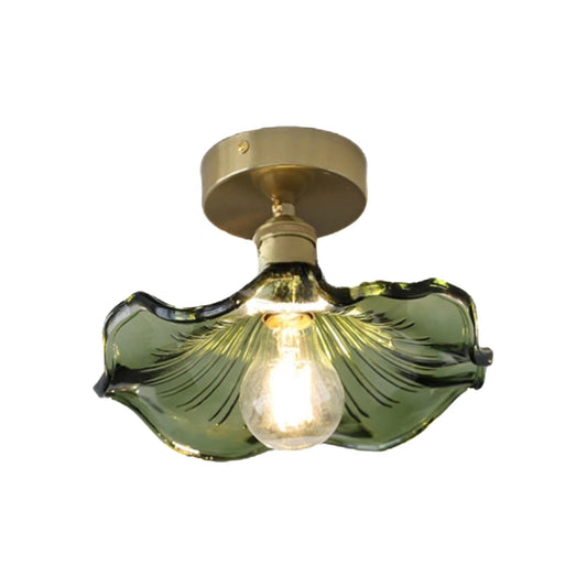 Retro Lotus Flower Glass Ceiling Lamp