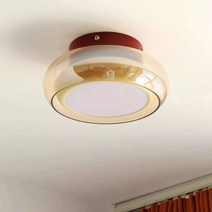 Retro Bauhaus Amber Glass Ceiling Light