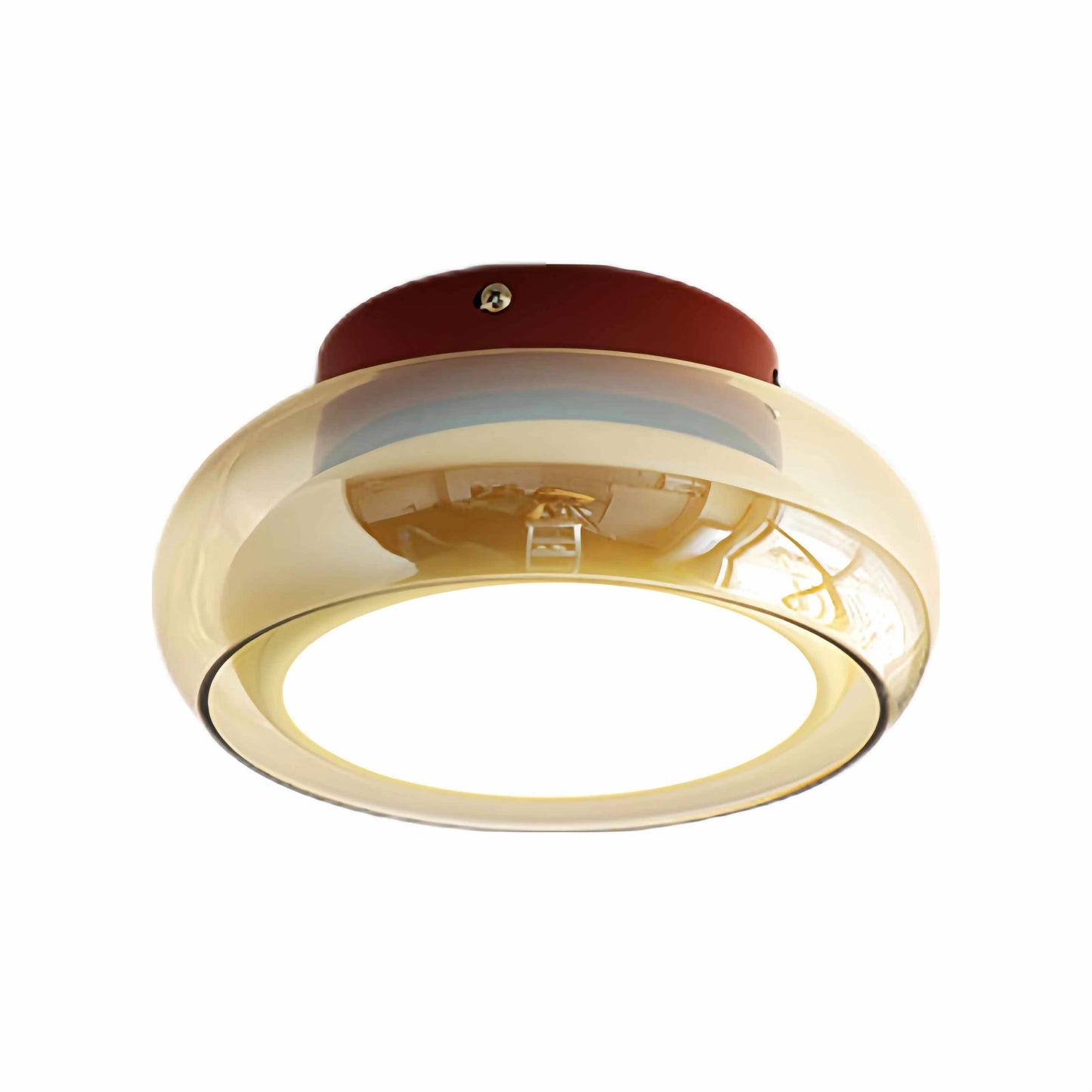 Retro Bauhaus Amber Glass Ceiling Light