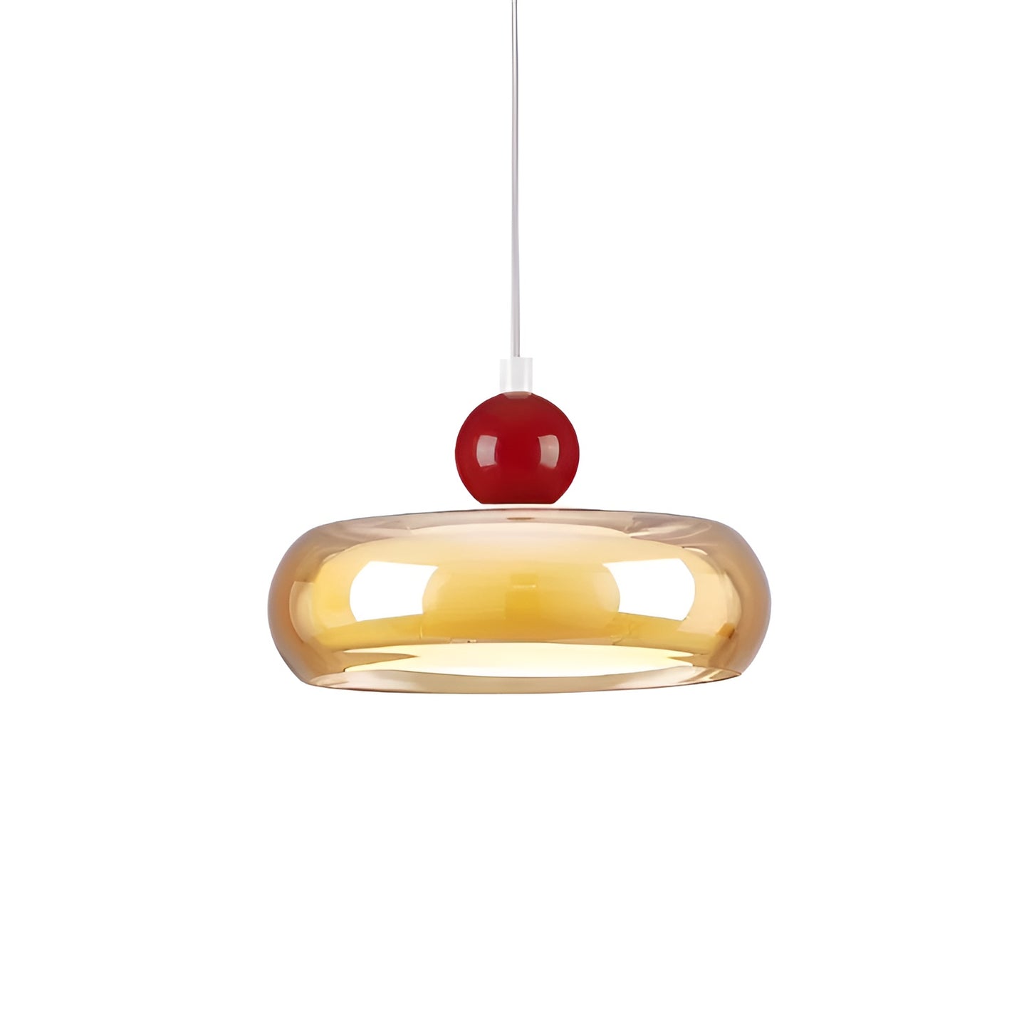 Retro Bauhaus Amber Glass Pendant Light