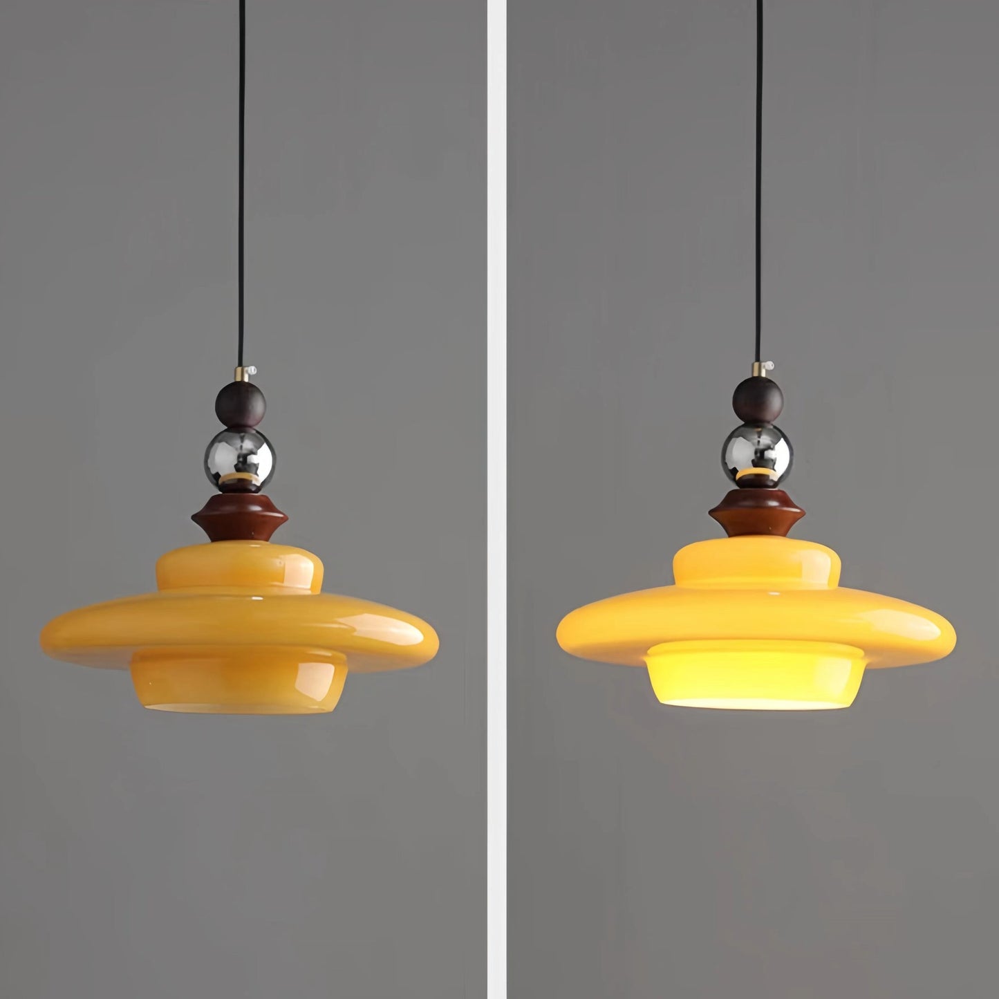 Retro Bauhaus UFO Glass Pendant Light