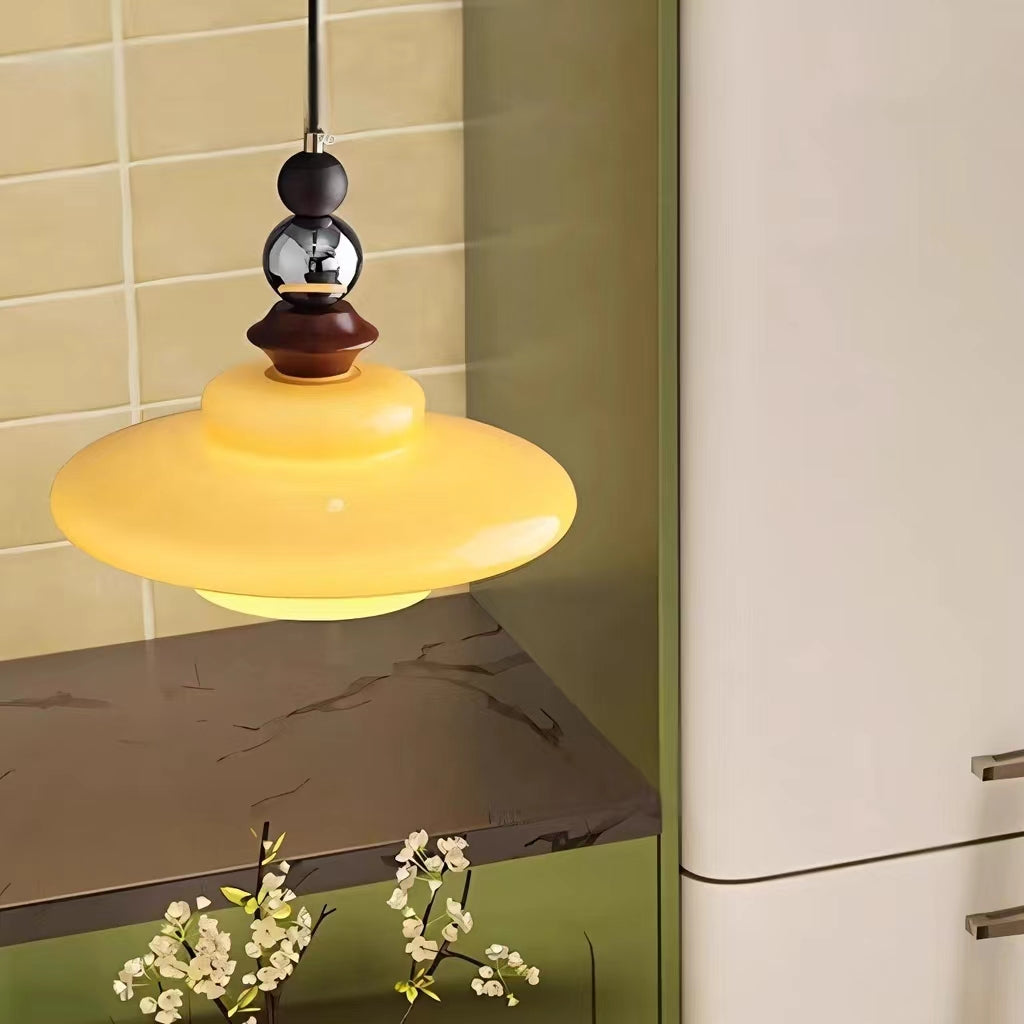 Retro Bauhaus UFO Glass Pendant Light