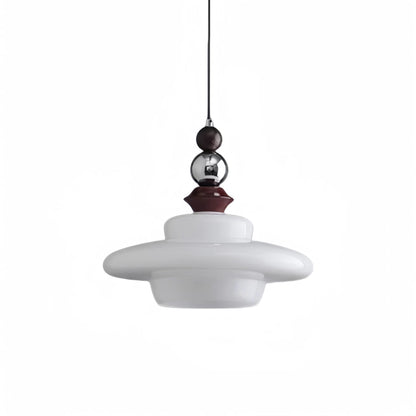 Retro Bauhaus UFO Glass White Pendant Light