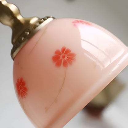Retro Dome Pink Glass Pendant Light