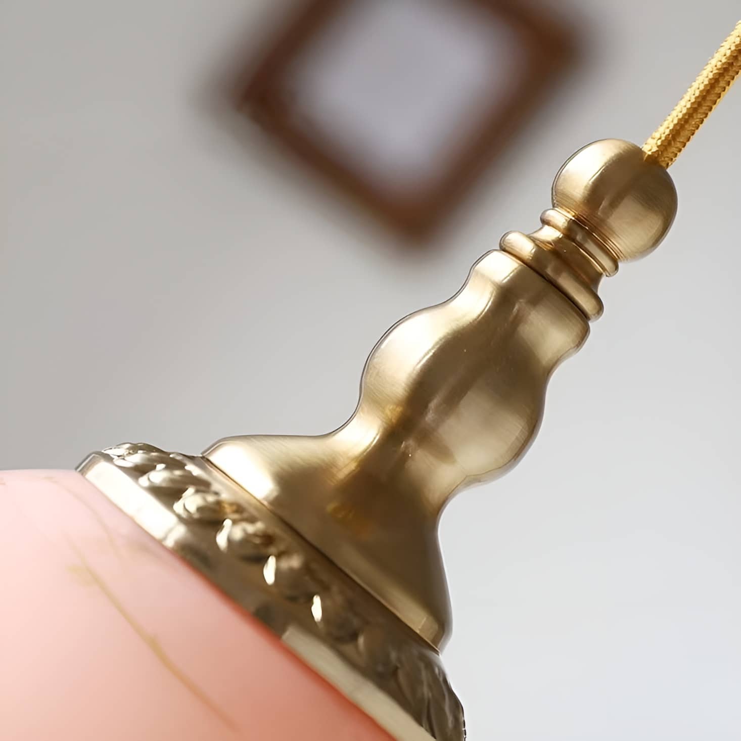 Retro Dome Pink Glass Pendant Light