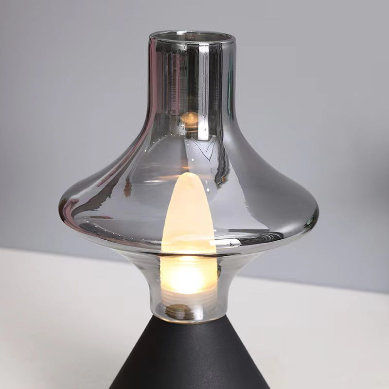 Retro Glass LED Rechargeable Table Lamp